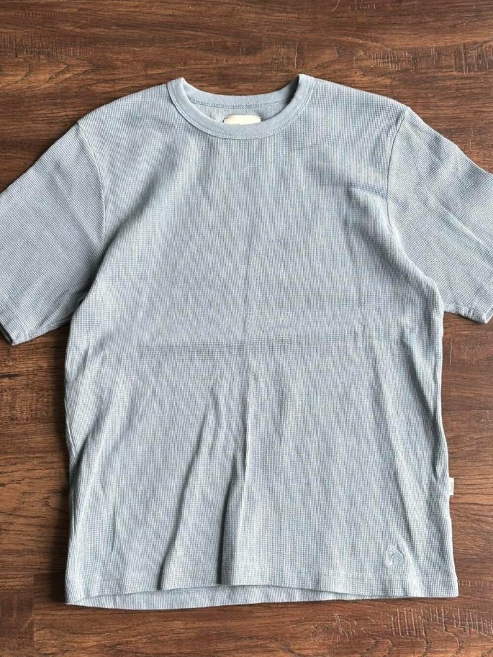 KUWALLA TEE MTL LIGHT BLUE WAFFLE KNIT TEE SIZE M